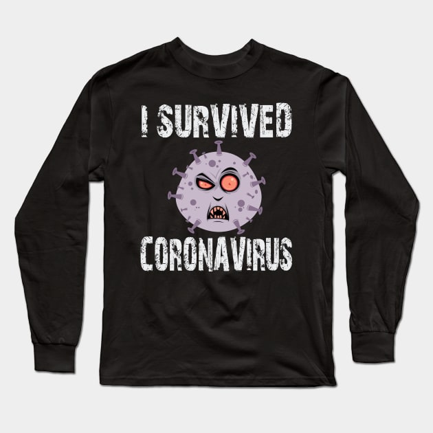 I survived corona virus funny covid 19 design Long Sleeve T-Shirt by AbirAbd